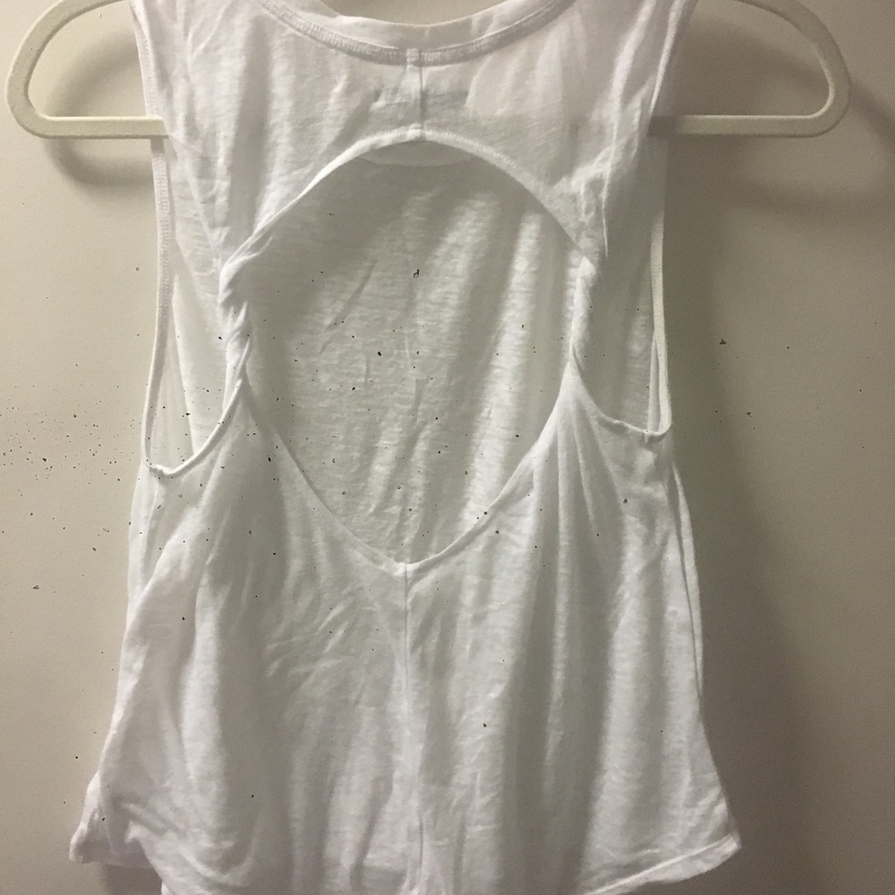 White open-back tank